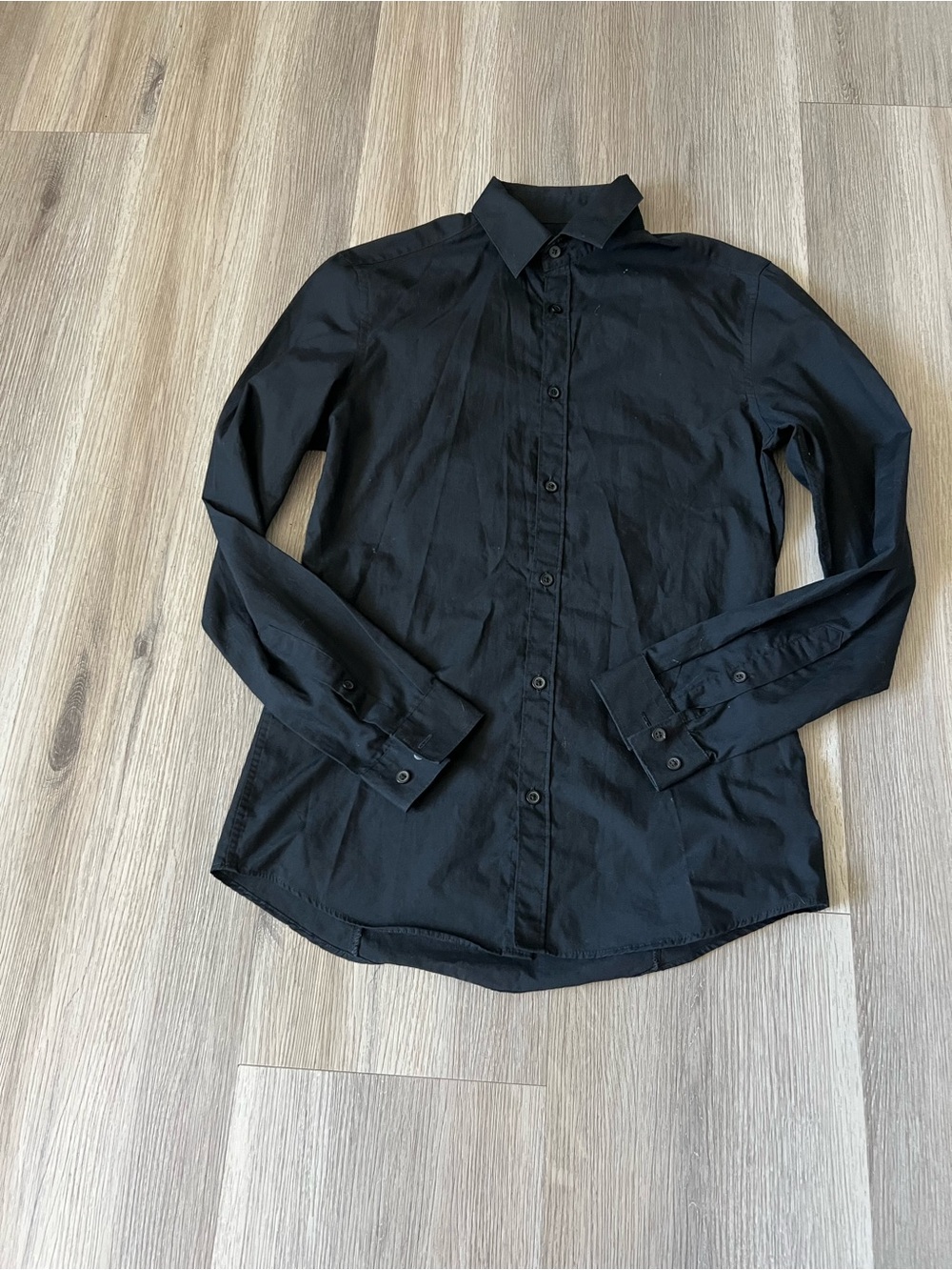 H&M Black Men's Long-Sleeve Button-Down Shirt
